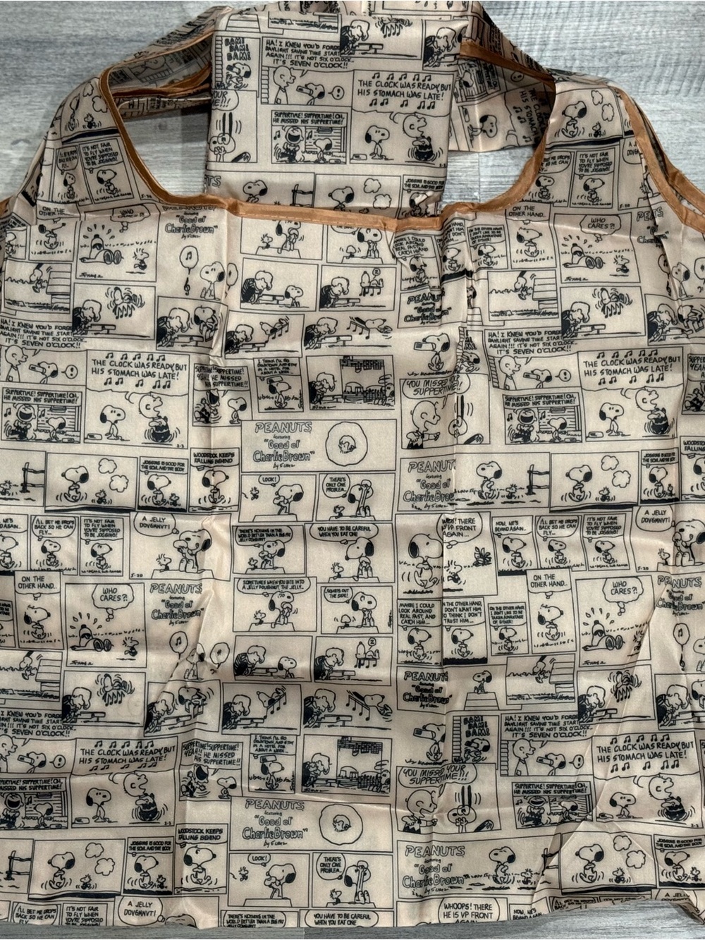 Peanuts Snoopy Comic Large Capacity Foldable Shopping Bag 15x20inches - Picture 3 of 3